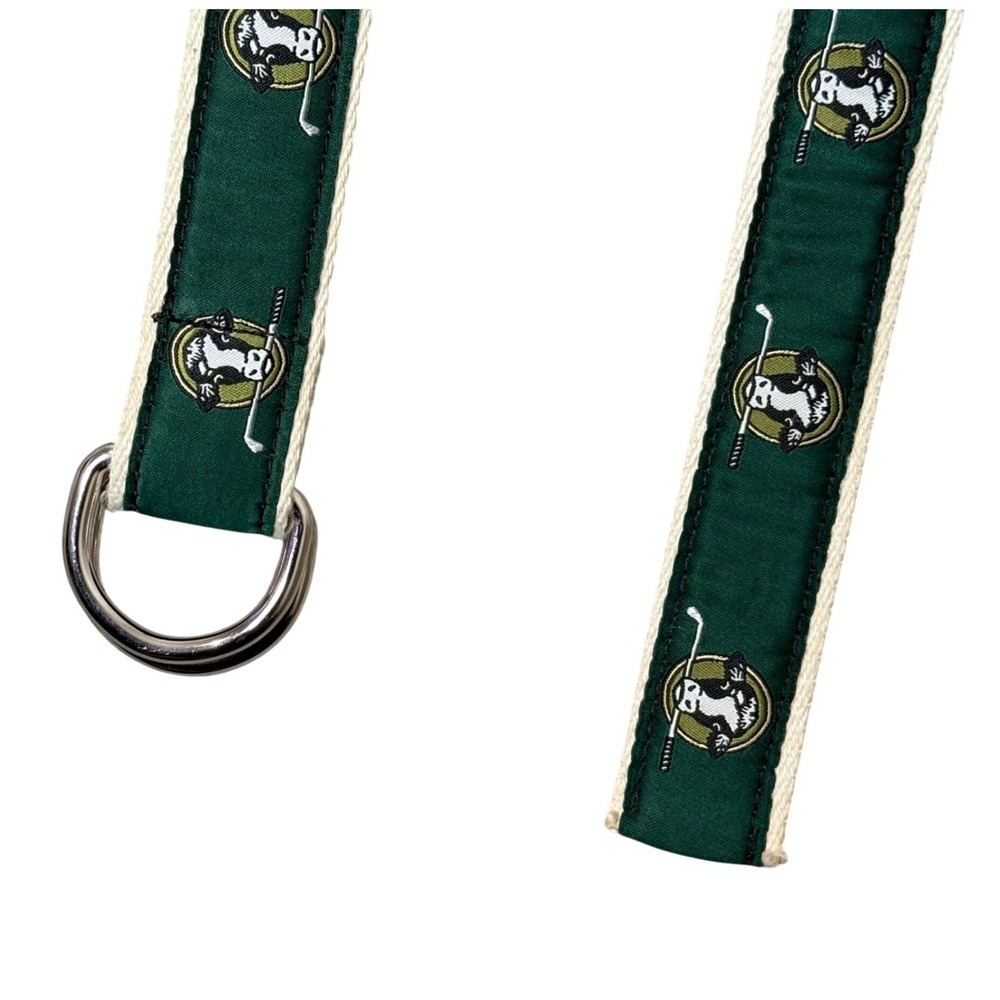 YRI Stonewall Links Golf Club Cow D-Ring Belt Green Canvas Made in USA Mens XL